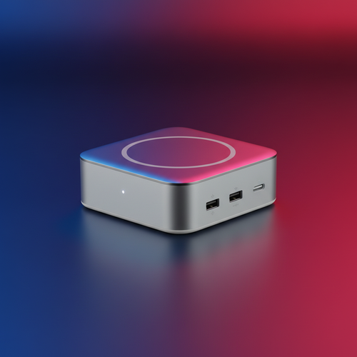 PowerBoost Pro Wireless Charging Station on vibrant gradient background